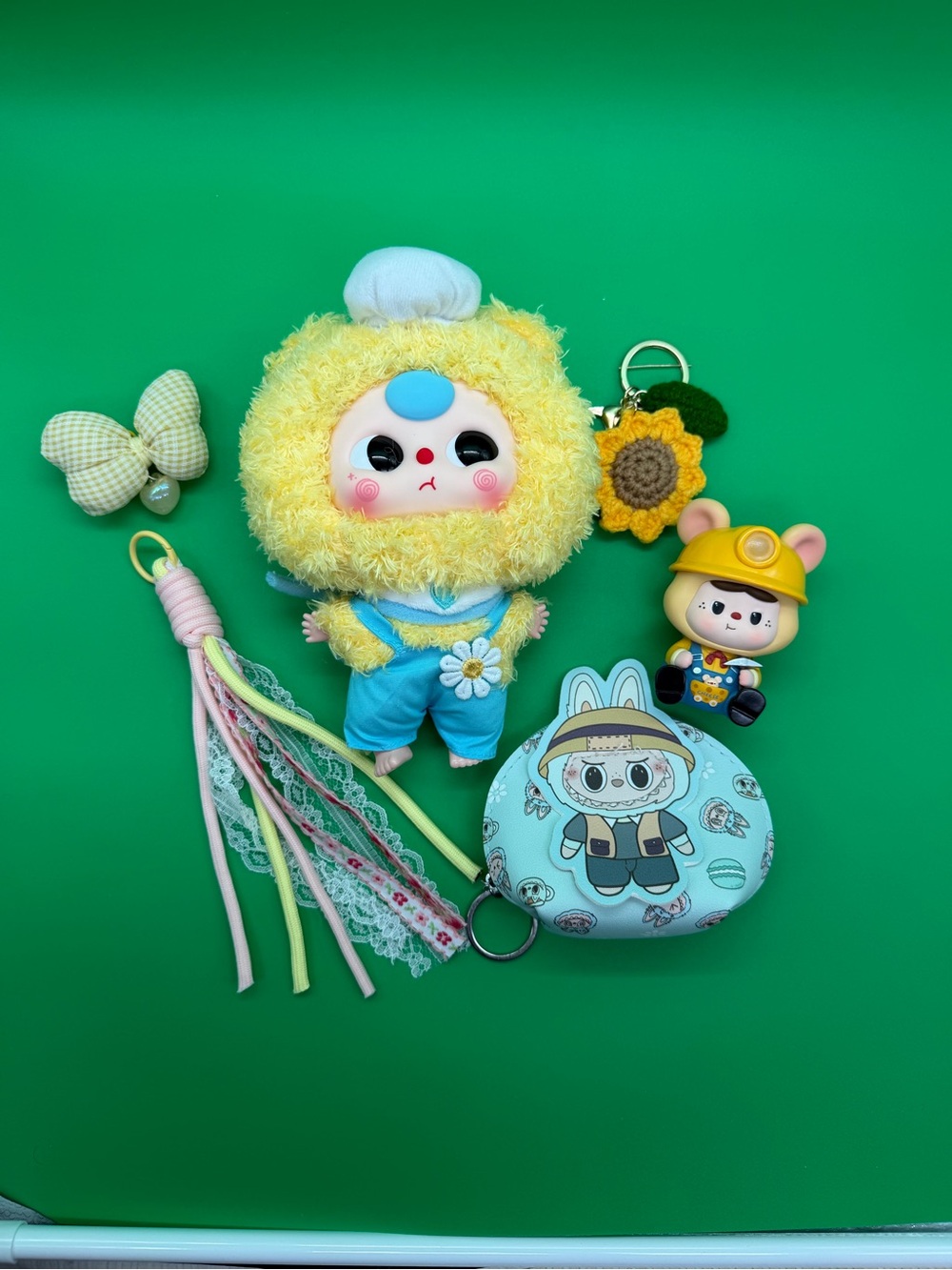 Plush Yellow Character Doll with Blue Outfit - Soft Kids Toy
